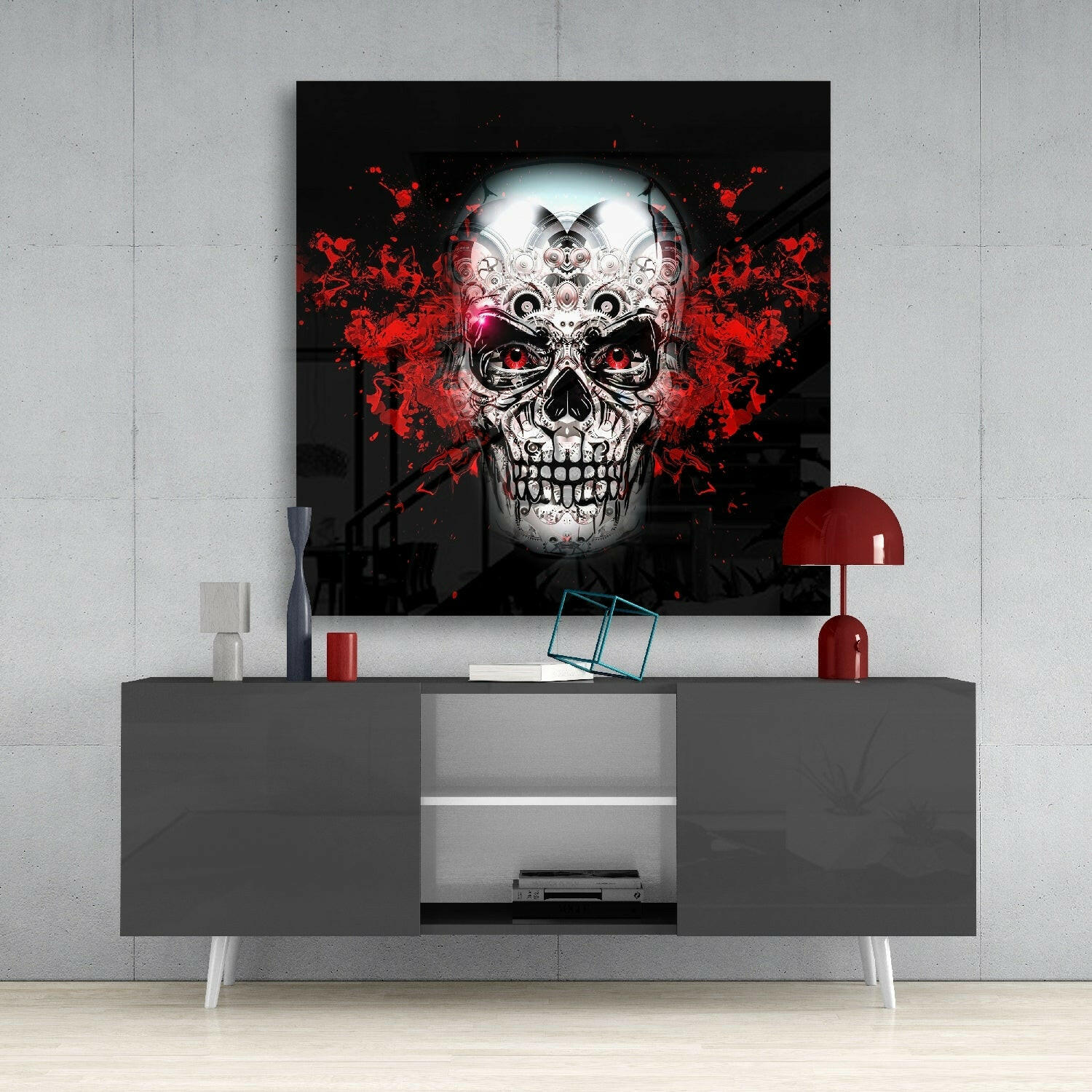 Skull Glass Wall Art.