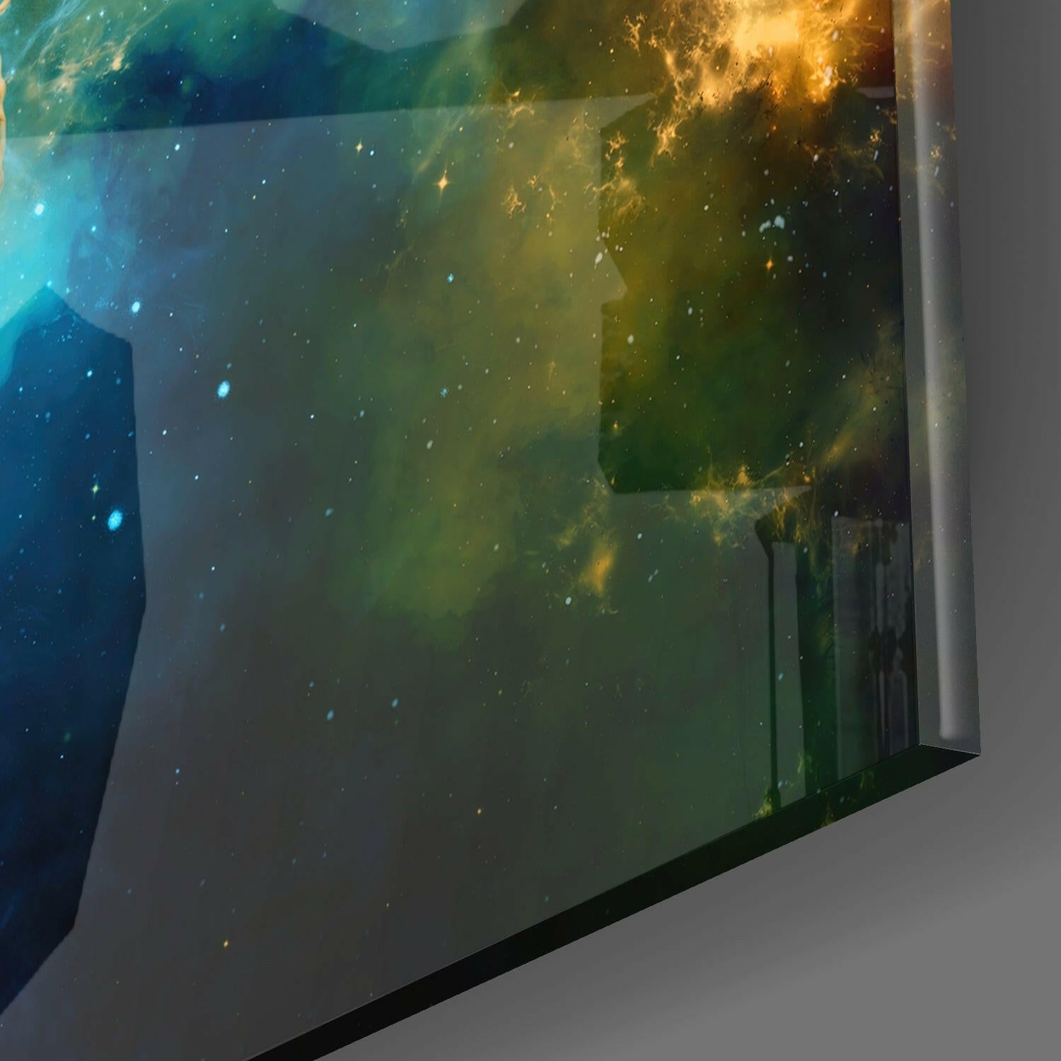 Astronaut in Space Glass Wall Art.