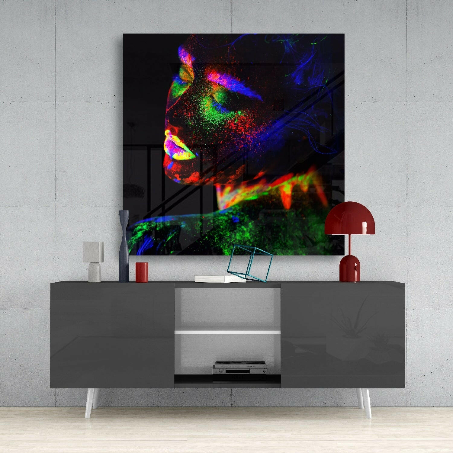 Neon Color Makeup Glass Wall Art.