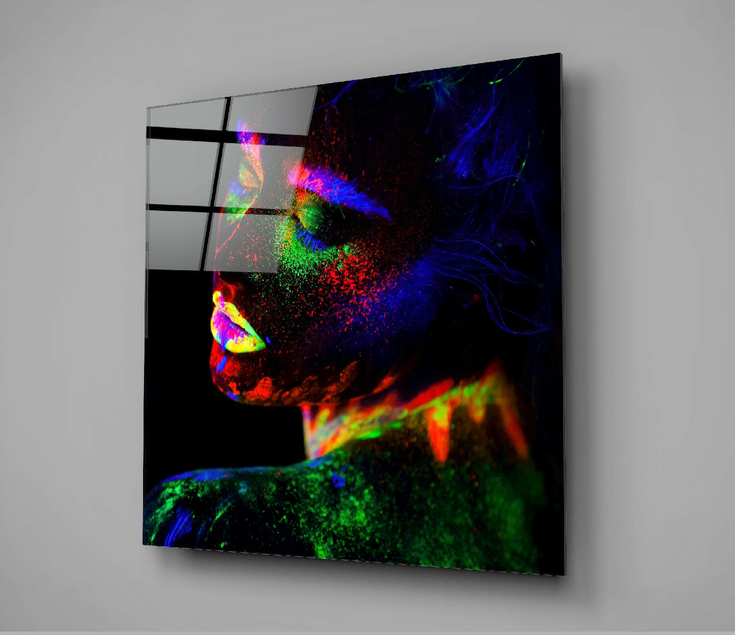 Neon Color Makeup Glass Wall Art.