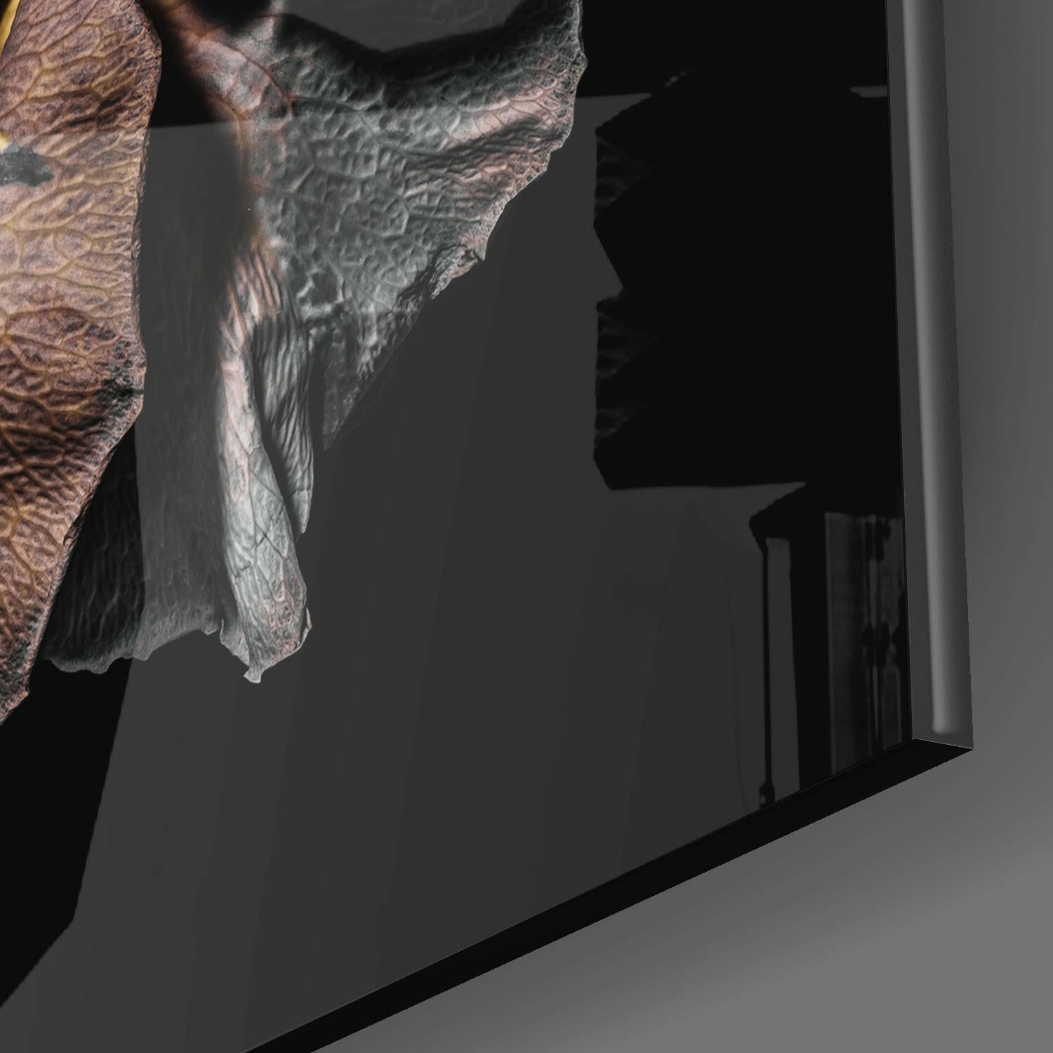 Dried Rose Glass Wall Art.