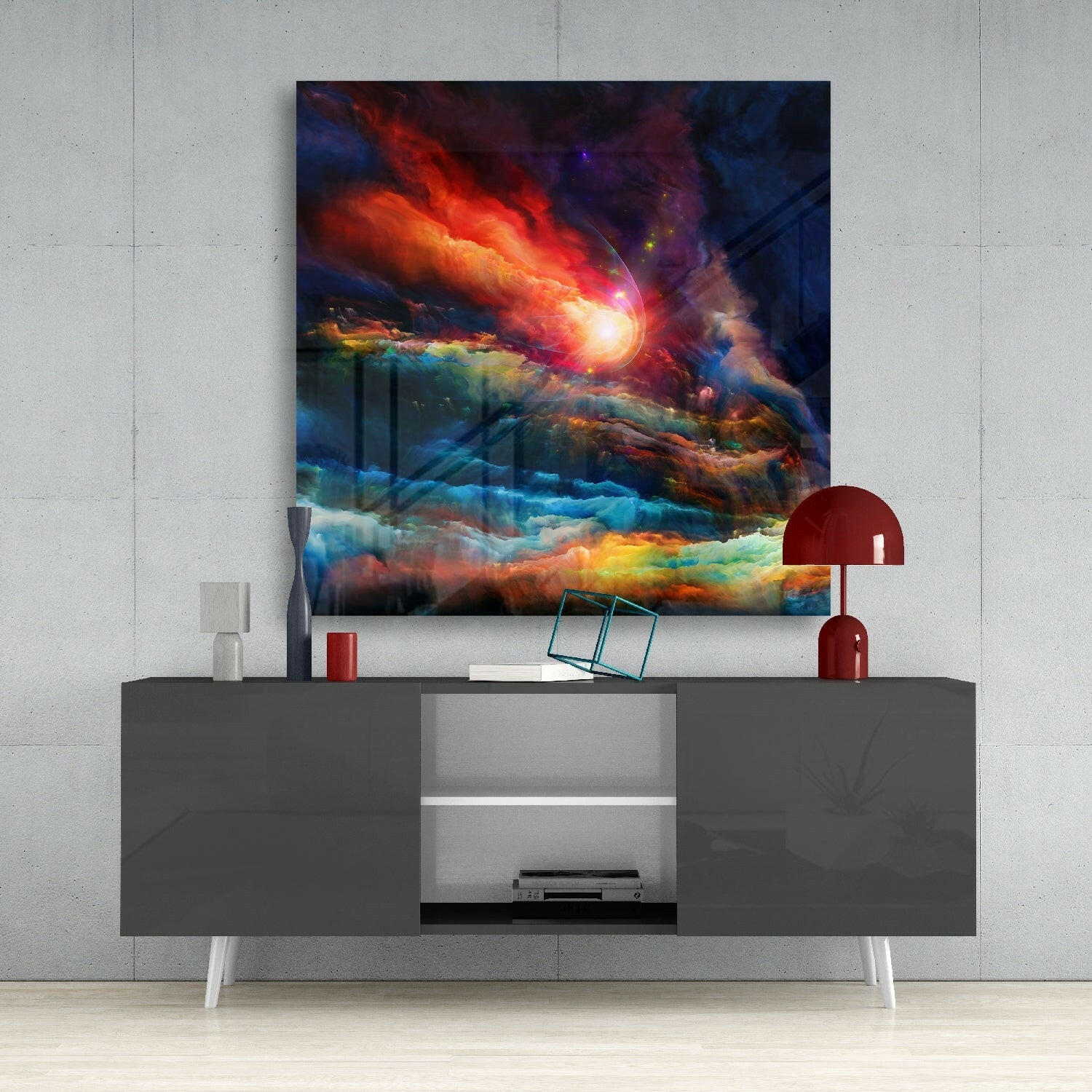 Colors of Space Glass Wall Art.