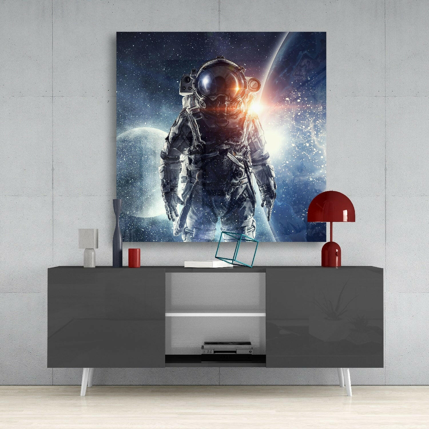 Astronaut Glass Wall Art.