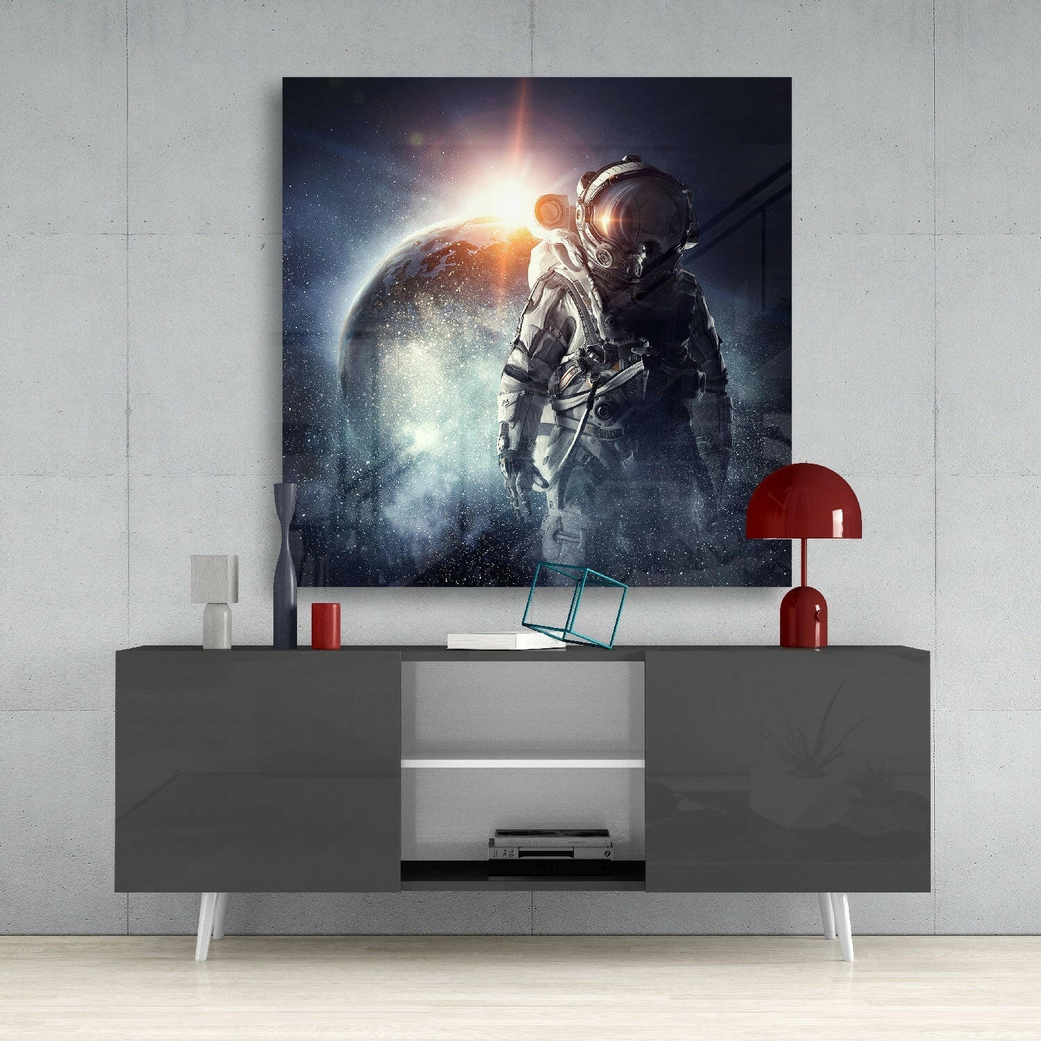 Astronaut Glass Wall Art.