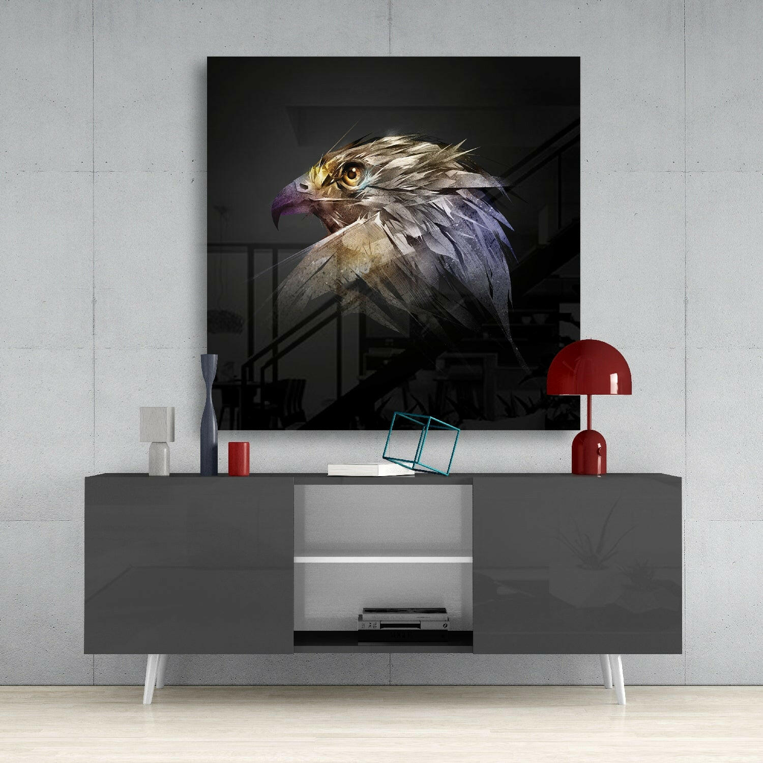 Falcon Glass Wall Art.