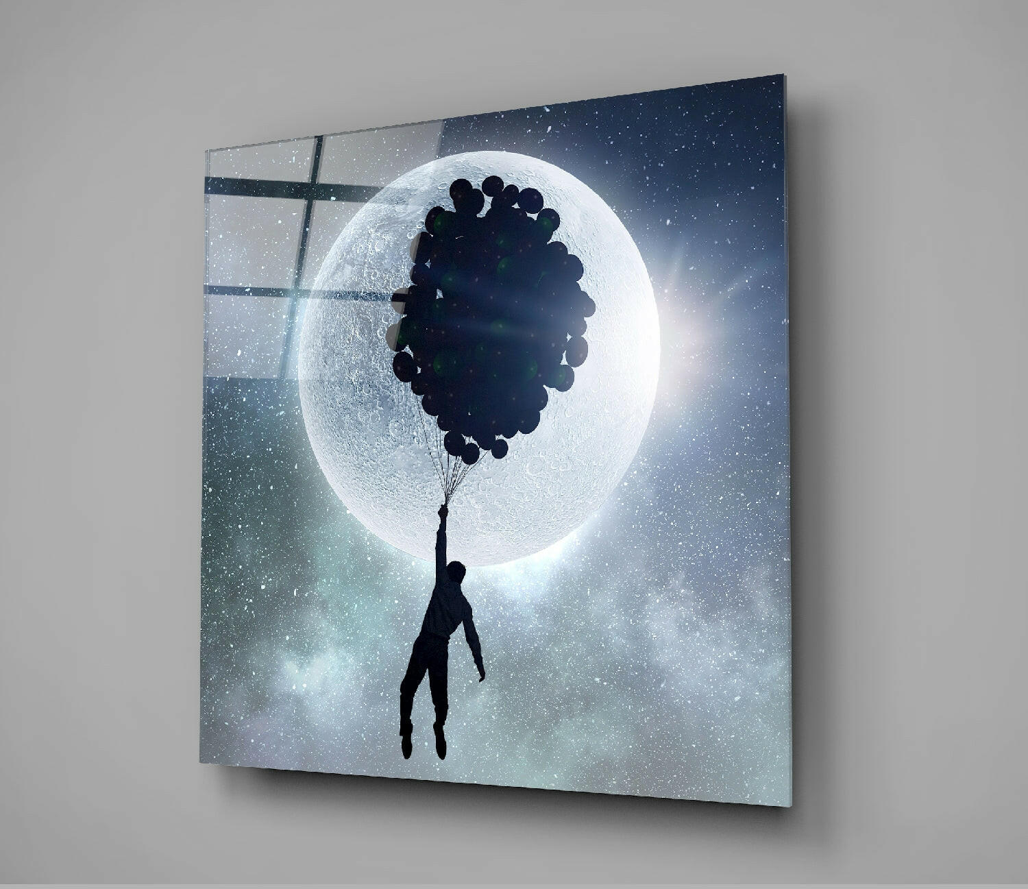 Full Moon Glass Wall Art.