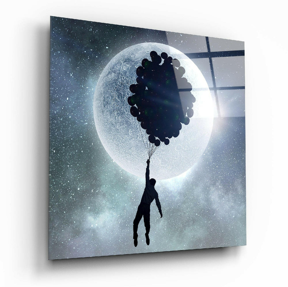 Full Moon Glass Wall Art.
