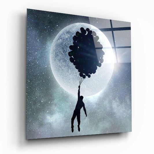 Full Moon Glass Wall Art.