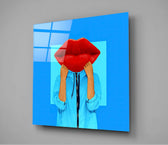 Lip Head Glass Wall Art.