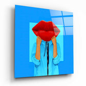 Lip Head Glass Wall Art.
