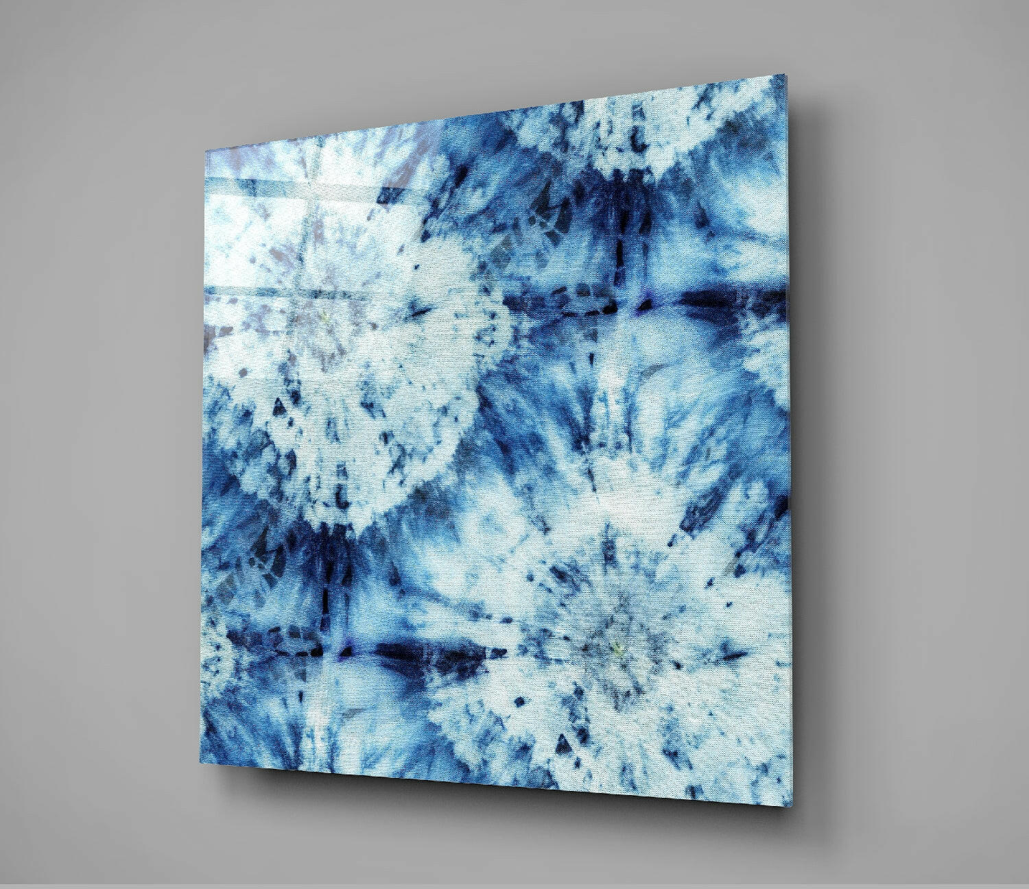 Blue Pattern Glass Wall Art.