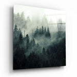Foggy Forest Glass Wall Art.