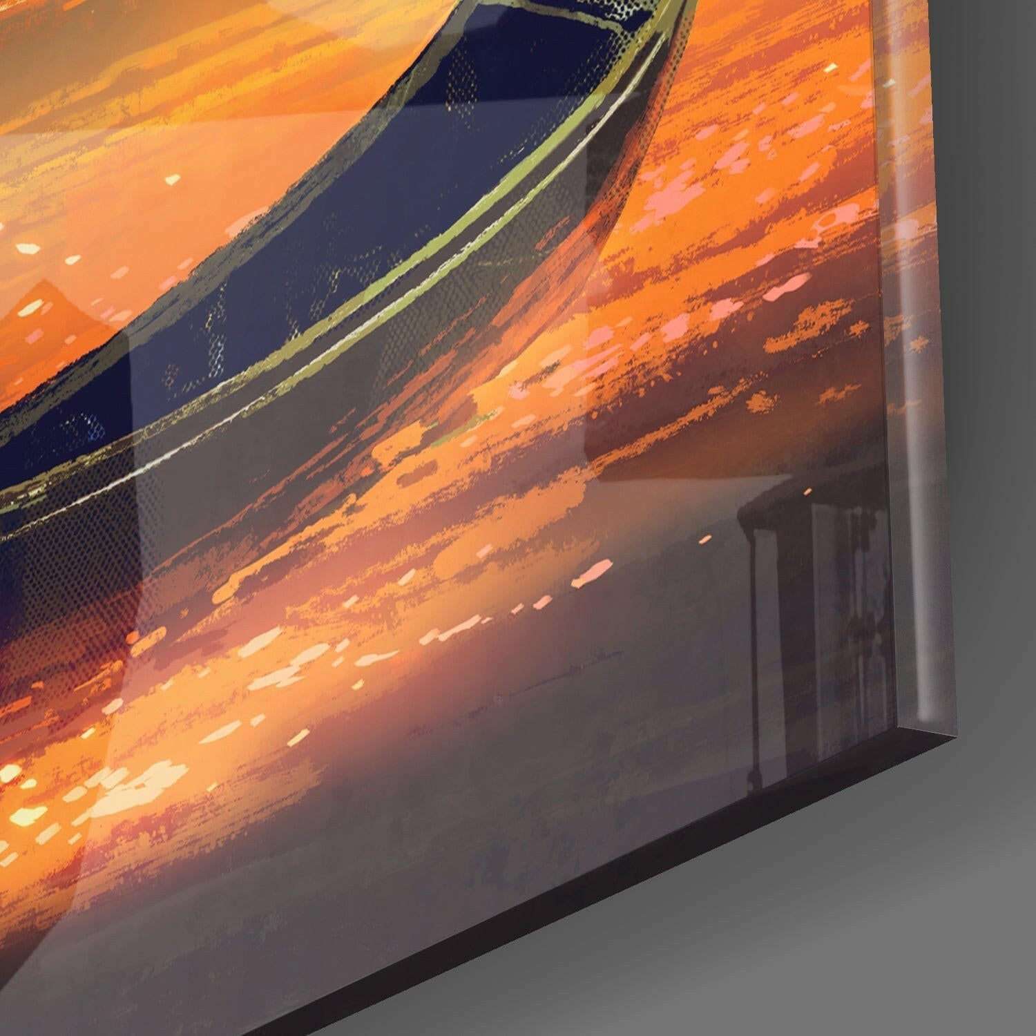 Red Moon Glass Wall Art.