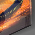 Red Moon Glass Wall Art.
