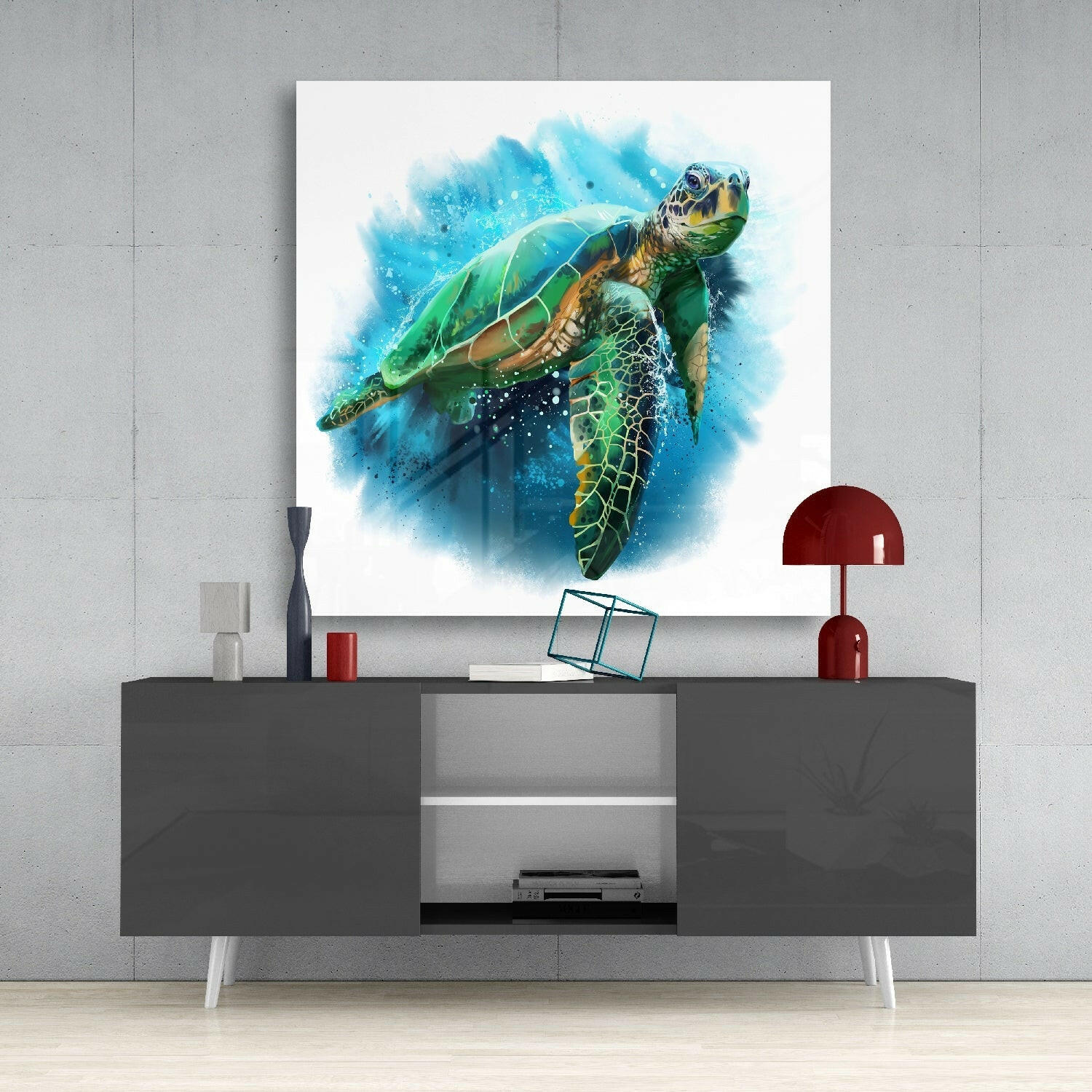 Caretta Caretta Glass Wall Art.