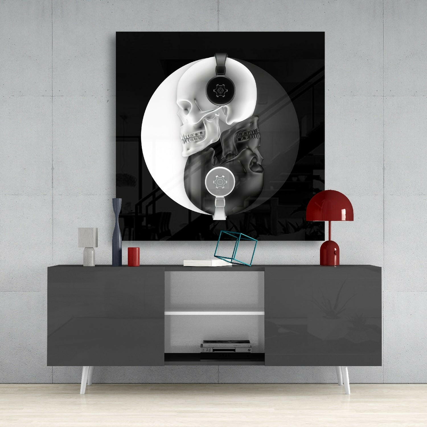 Black and White Glass Wall Art.