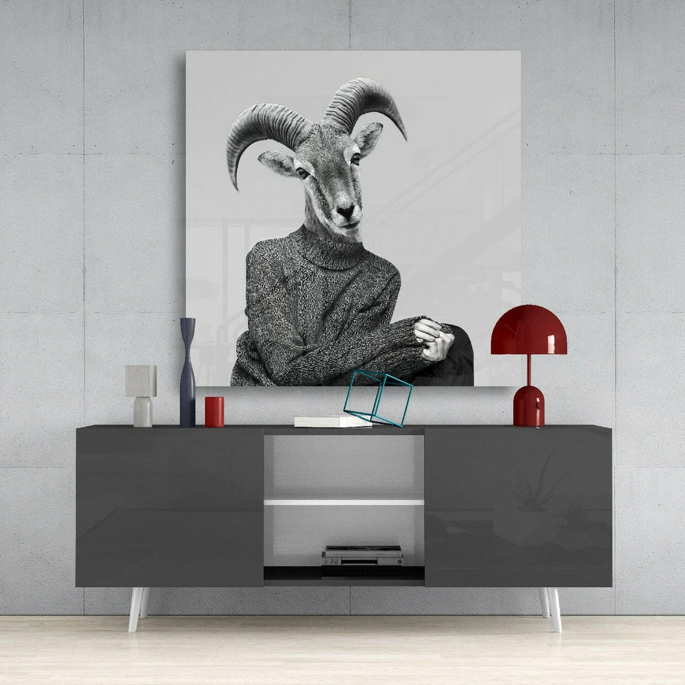 Lady Antelope Glass Wall Art.
