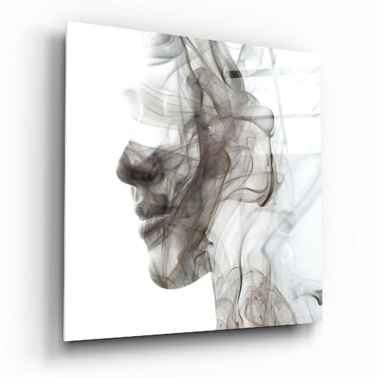 Smoke Face Glass Wall Art.