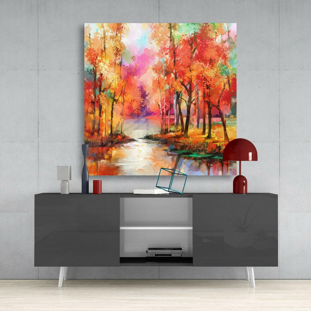 Colors of the Forest Glass Wall Art.