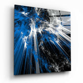Blue Explosion Glass Wall Art | Insigne Art Design.