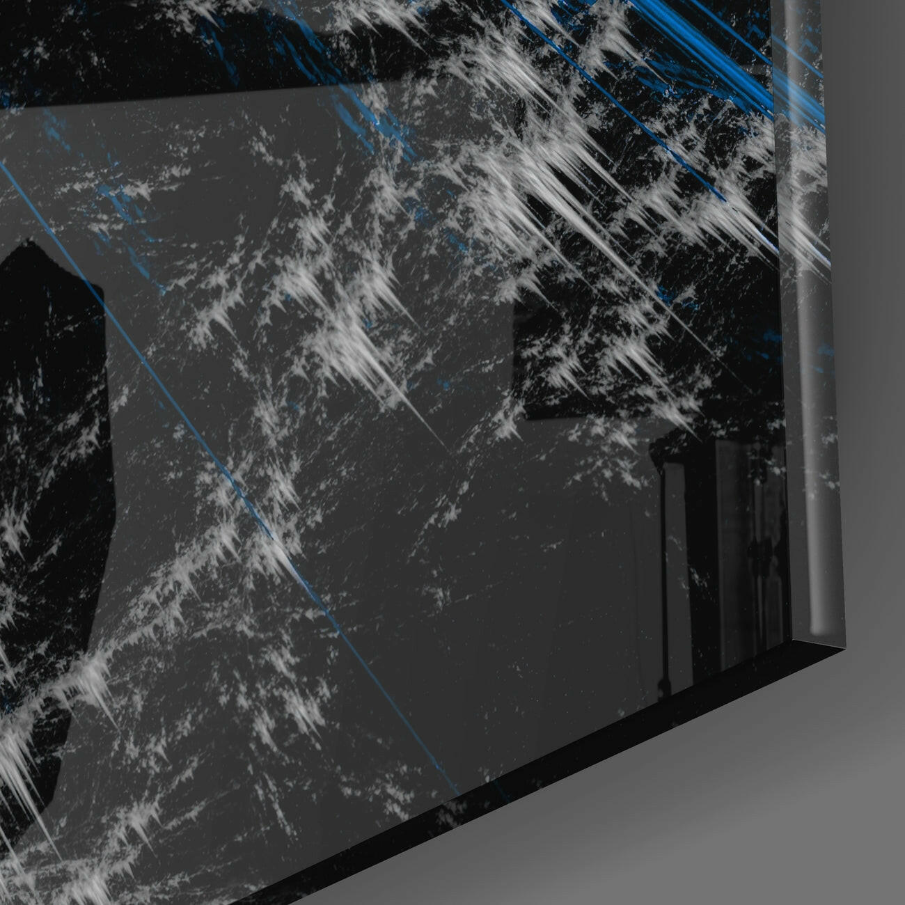 Blue Explosion Glass Wall Art | Insigne Art Design.