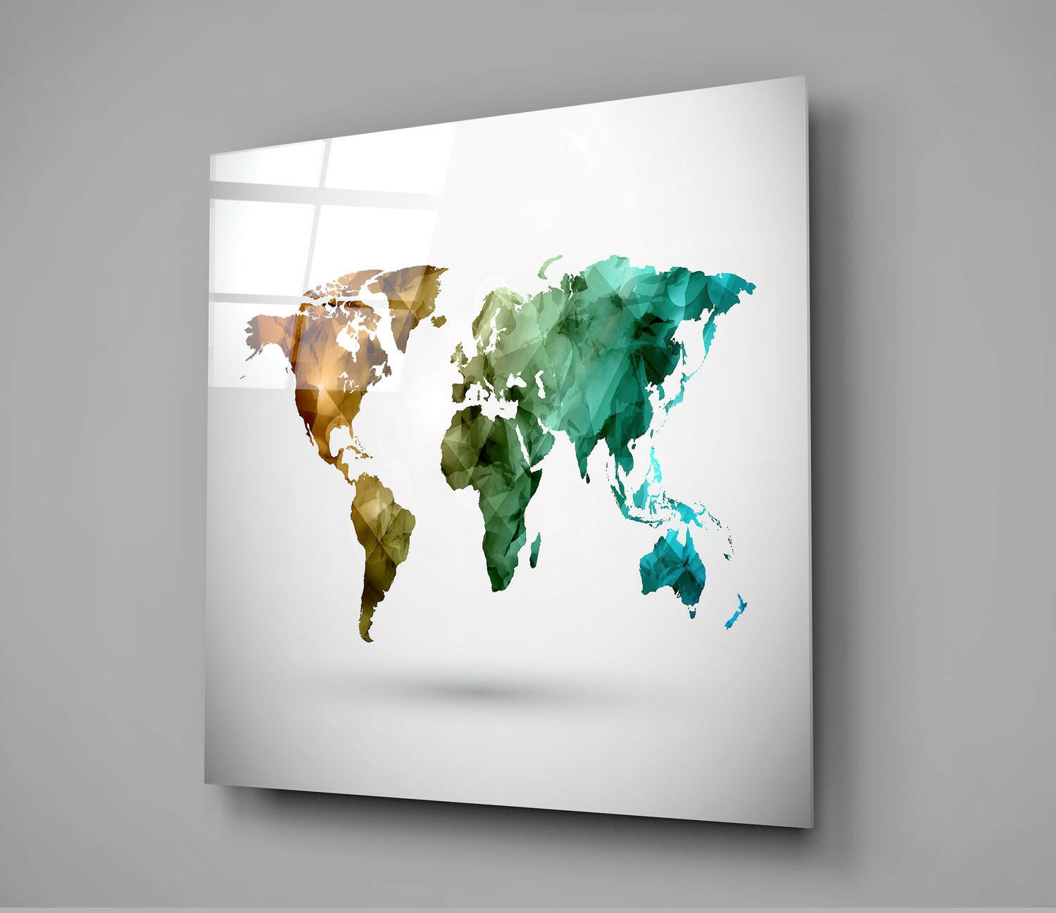 World Map Glass Wall Art | Insigne Art Design.