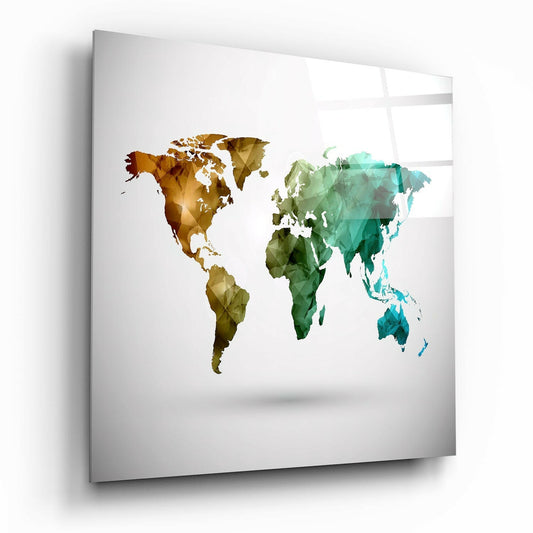 World Map Glass Wall Art | Insigne Art Design.