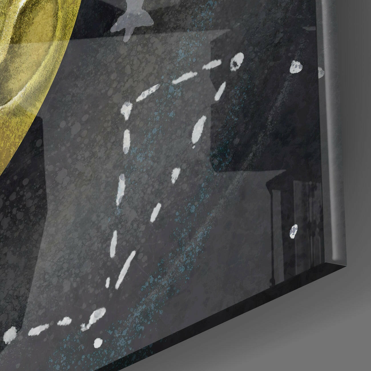 Laziness on the Moon Glass Wall Art | Insigne Art Design.