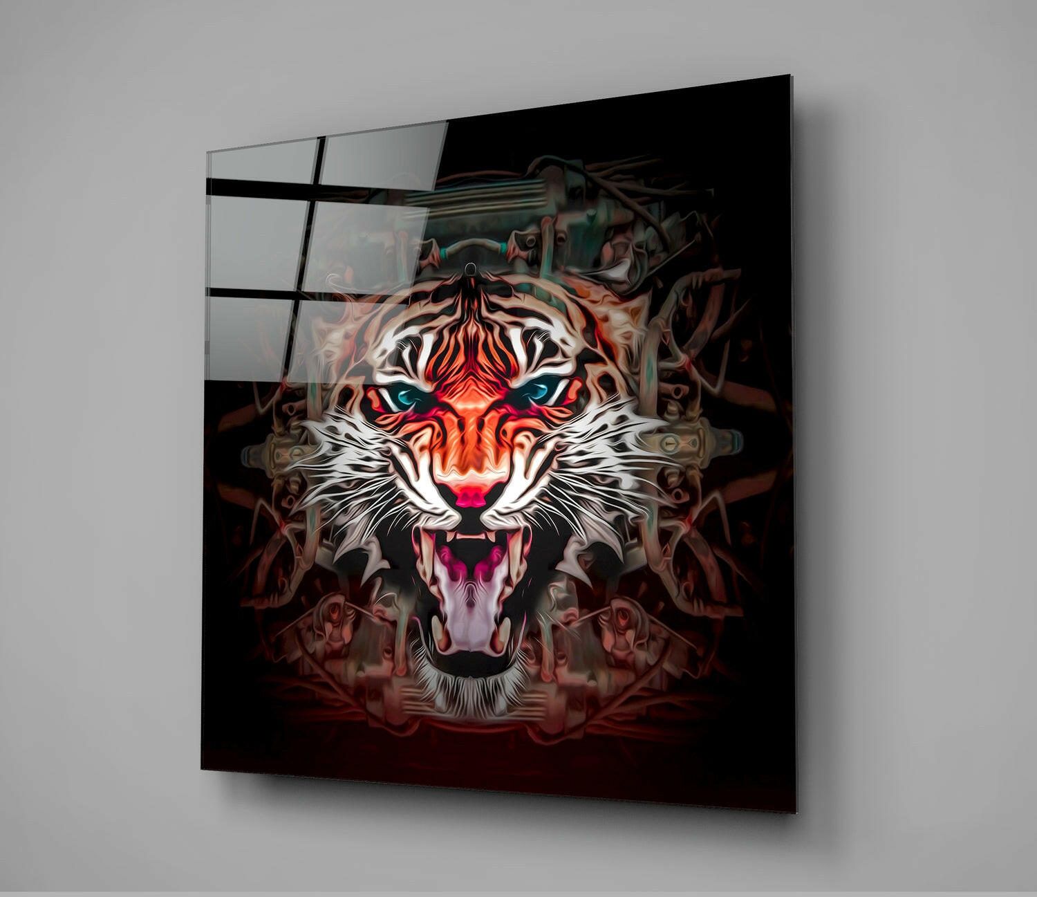 The Punishment Of The Lion Glass Wall Art | Insigne Art Design.