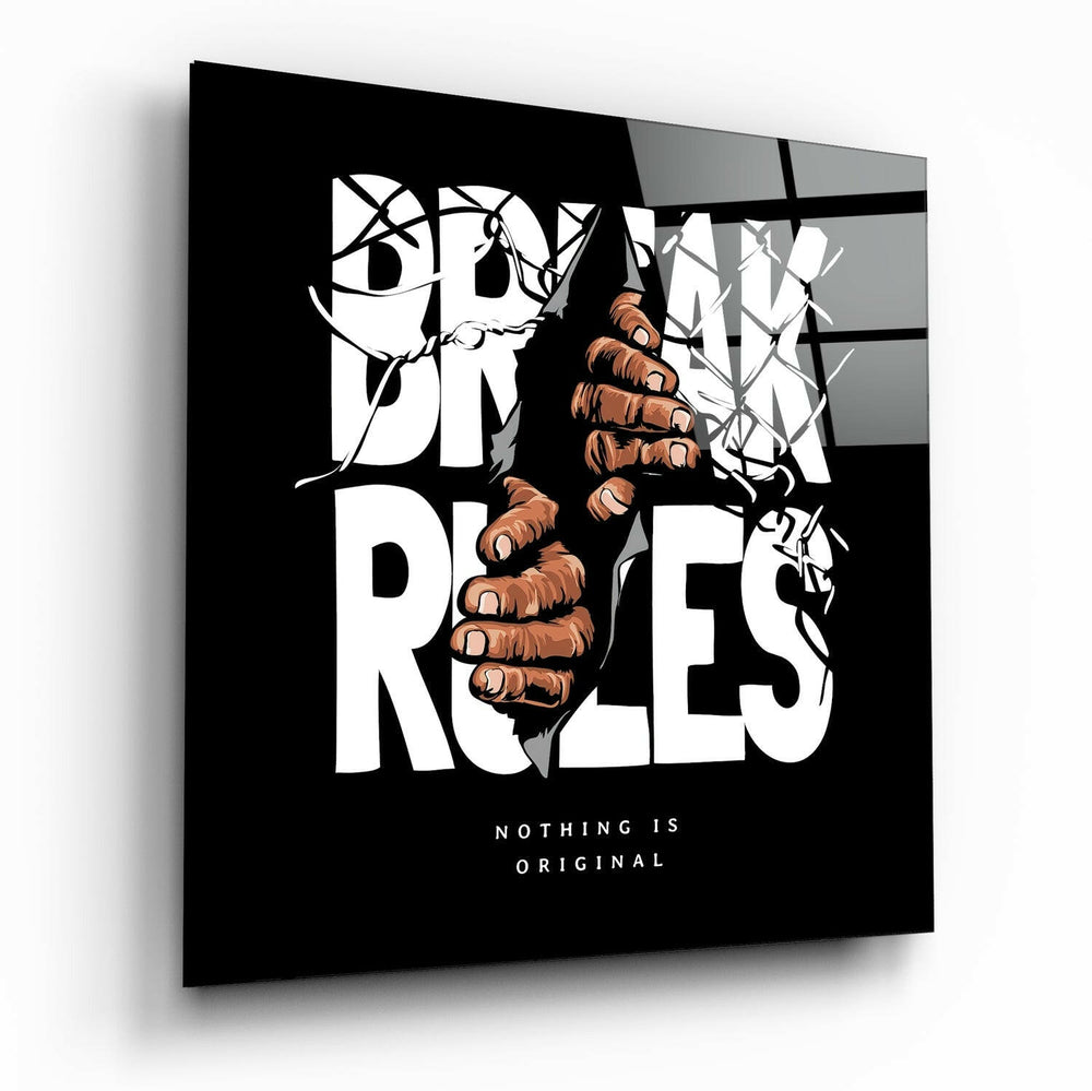 Rule Breaker Glass Wall Art | Insigne Art Design.