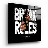 Rule Breaker Glass Wall Art | Insigne Art Design