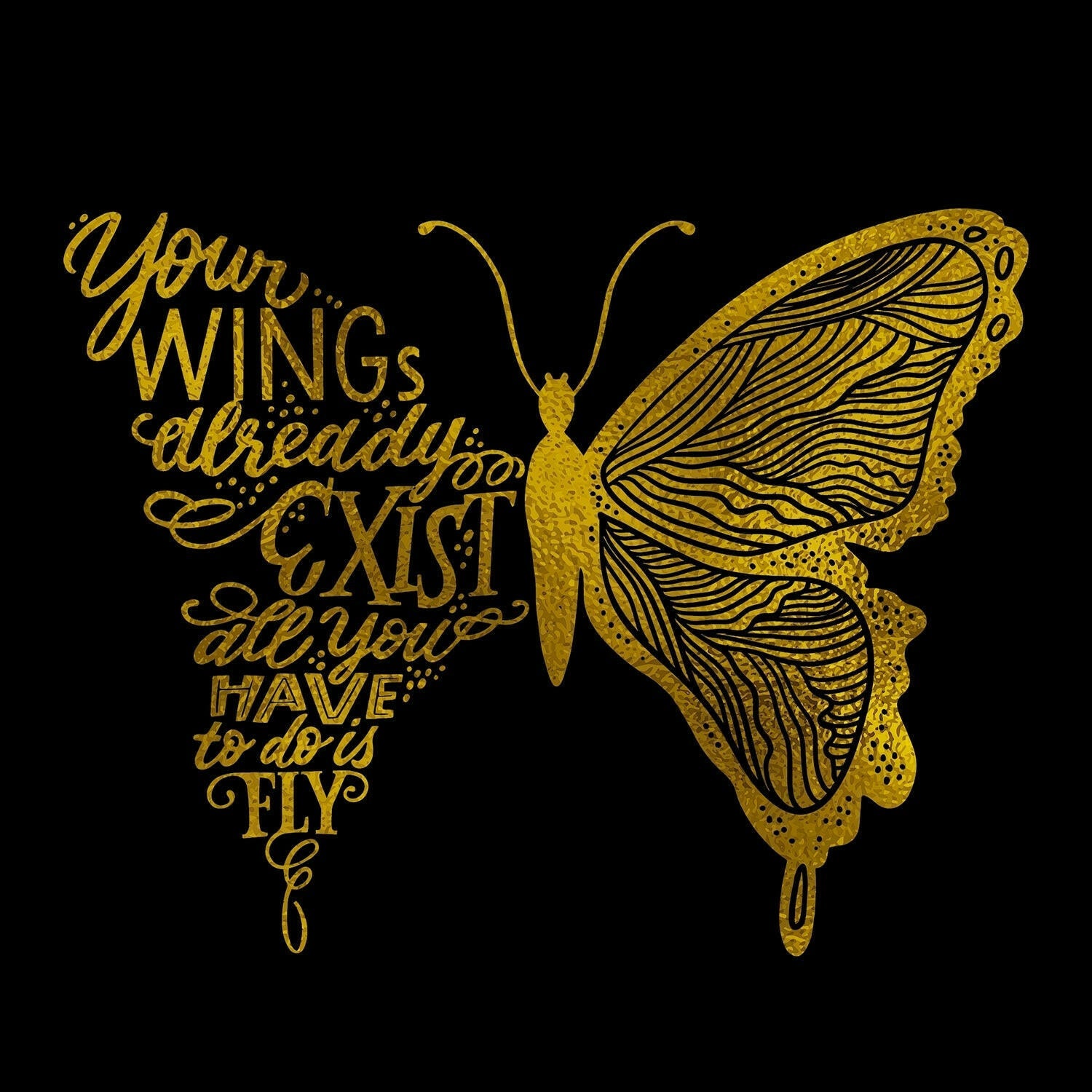 Your Wings Glass Wall Art | Insigne Art Design.