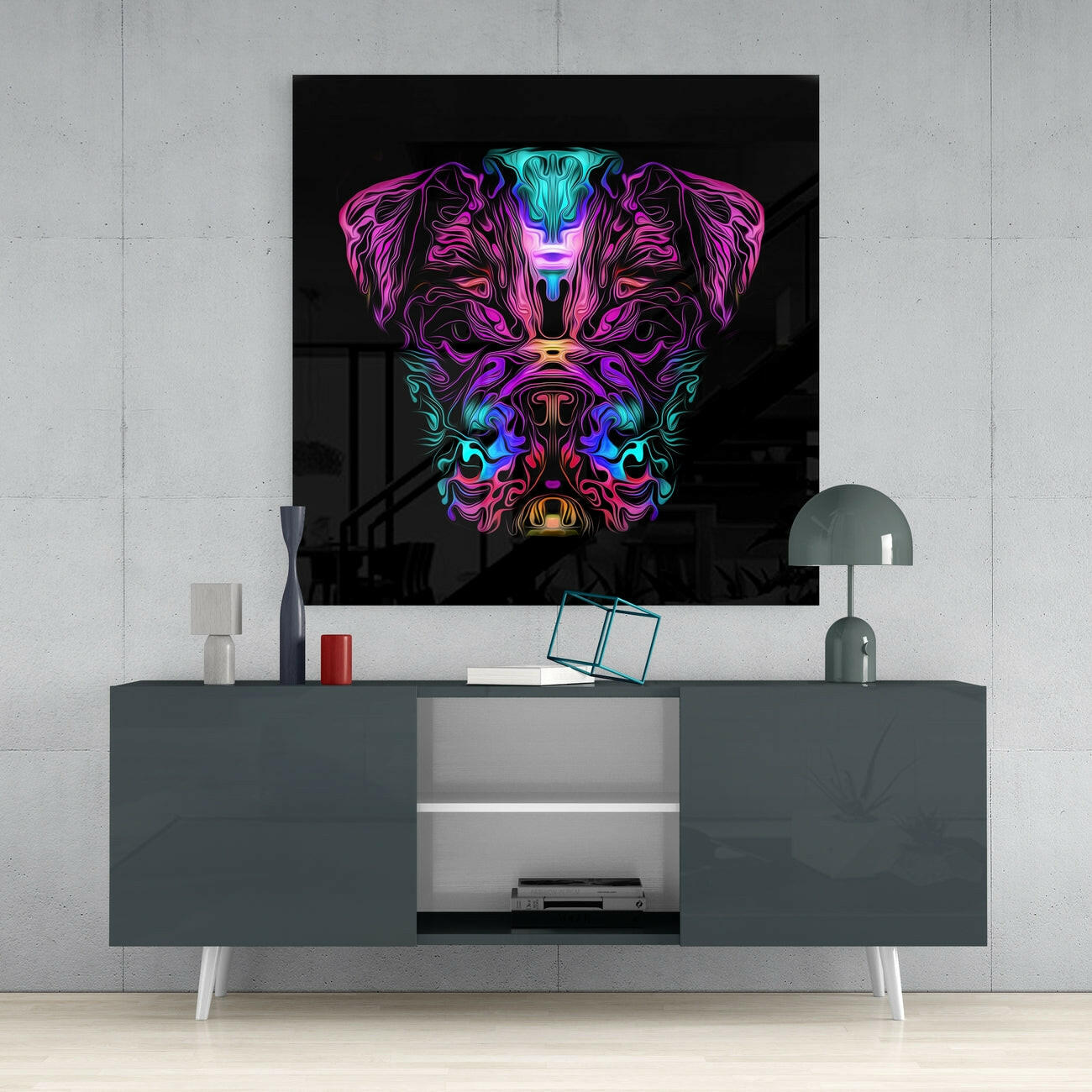Angry Dog Glass Wall Art | Insigne Art Design.