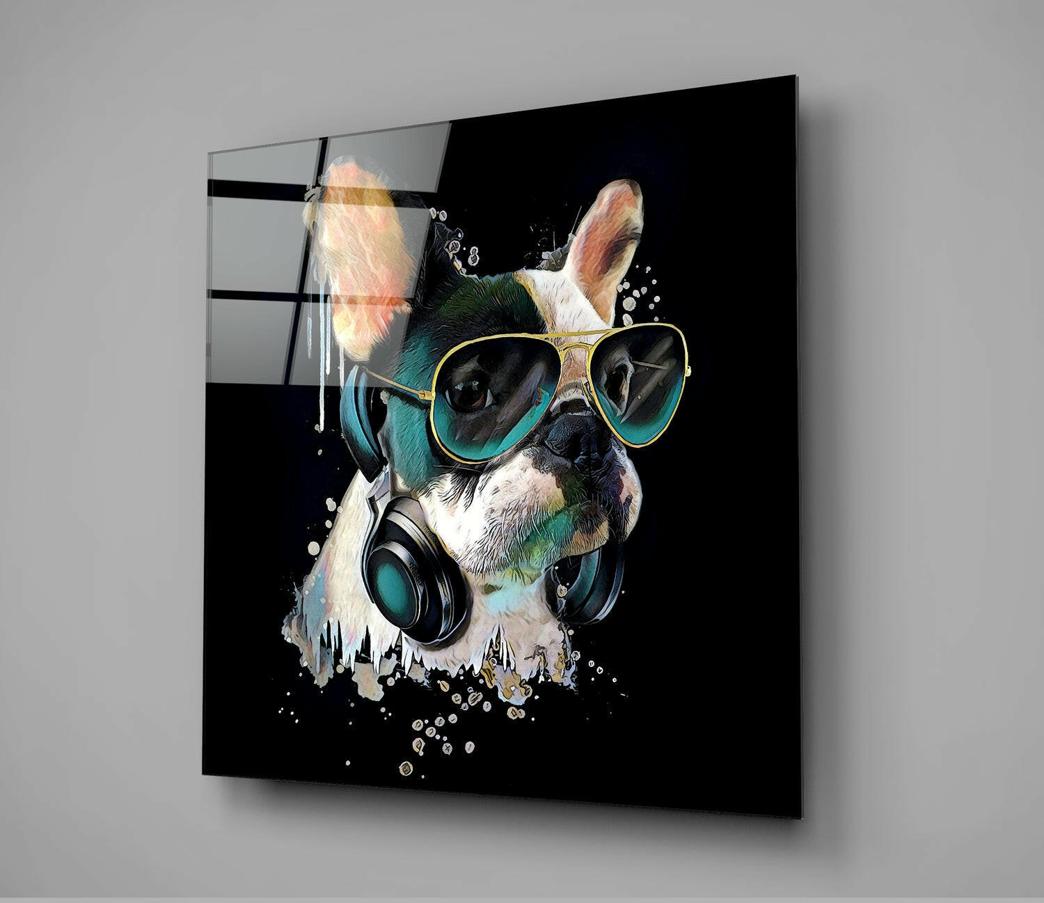 Punk Dog Glass Wall Art | Insigne Art Design.