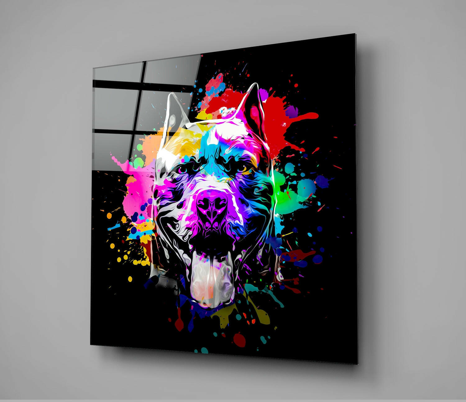 Pitbull Glass Wall Art | Insigne Art Design.