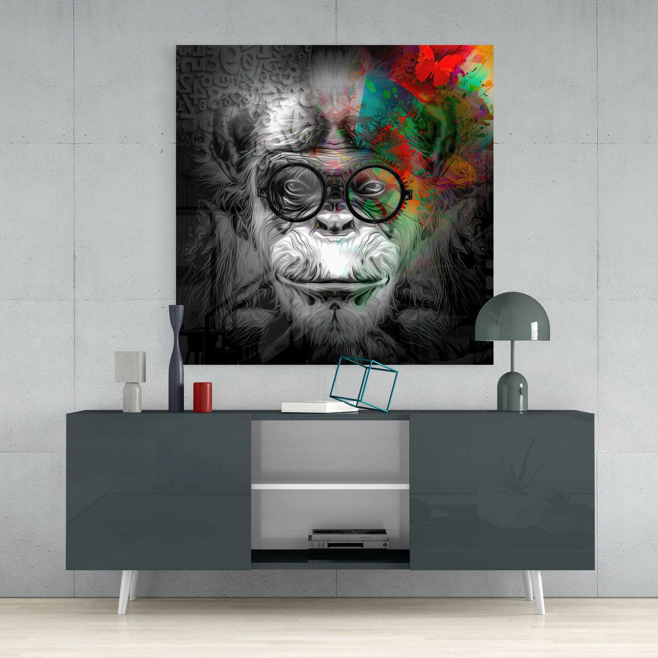 Wise Monkey Glass Wall Art | Insigne Art Design.