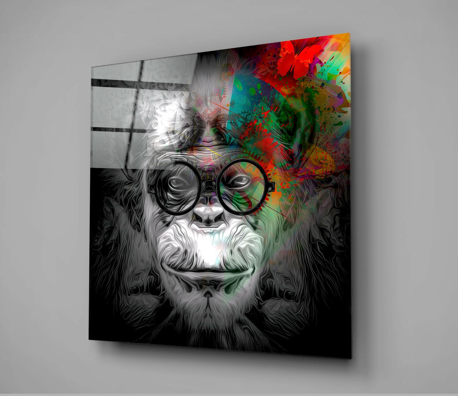 Wise Monkey Glass Wall Art | Insigne Art Design.
