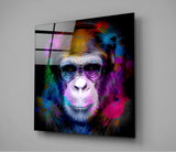 Intellectual Monkey Glass Wall Art | Insigne Art Design