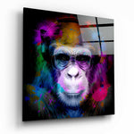 Intellectual Monkey Glass Wall Art | Insigne Art Design.