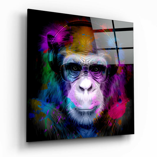 Intellectual Monkey Glass Wall Art | Insigne Art Design.