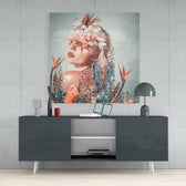 In The Flowers Glass Wall Art | Insigne Art Design.