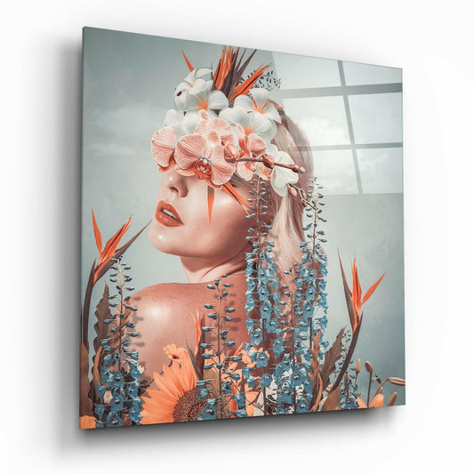 In The Flowers Glass Wall Art | Insigne Art Design.