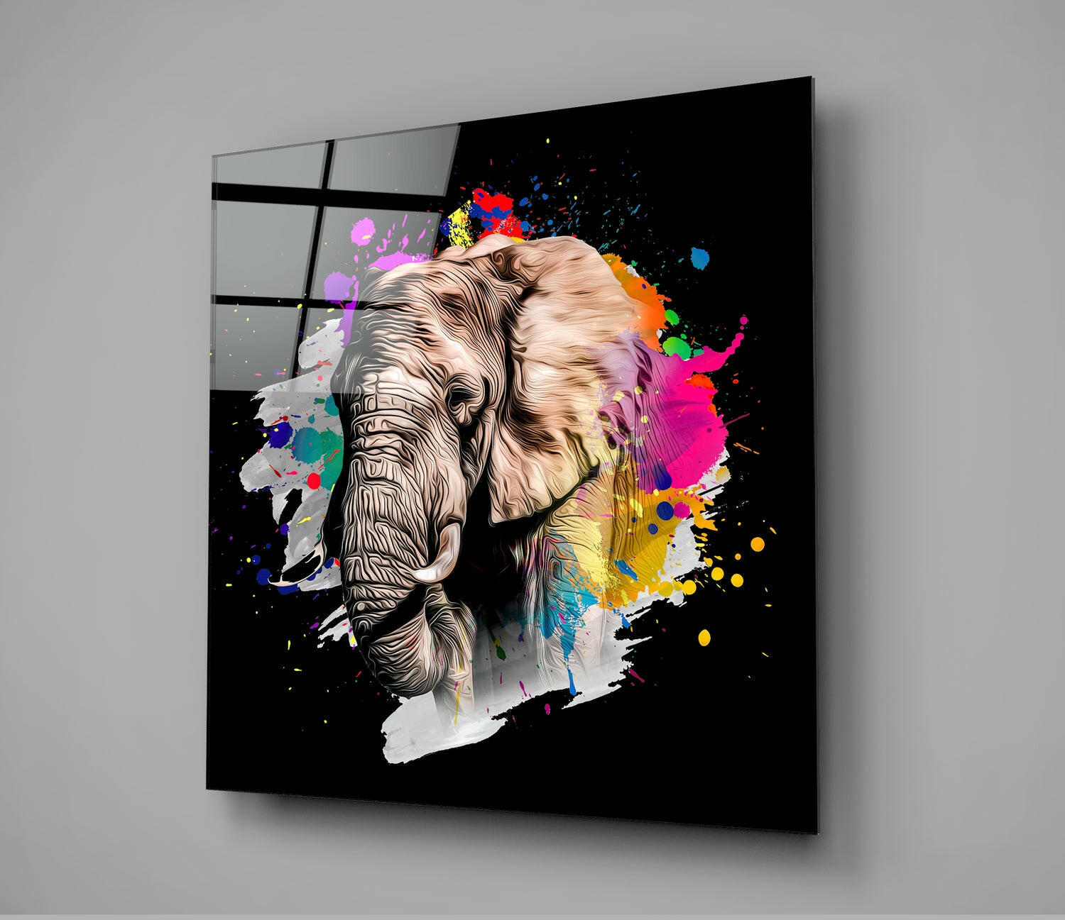 Elephant Glass Wall Art | Insigne Art Design.