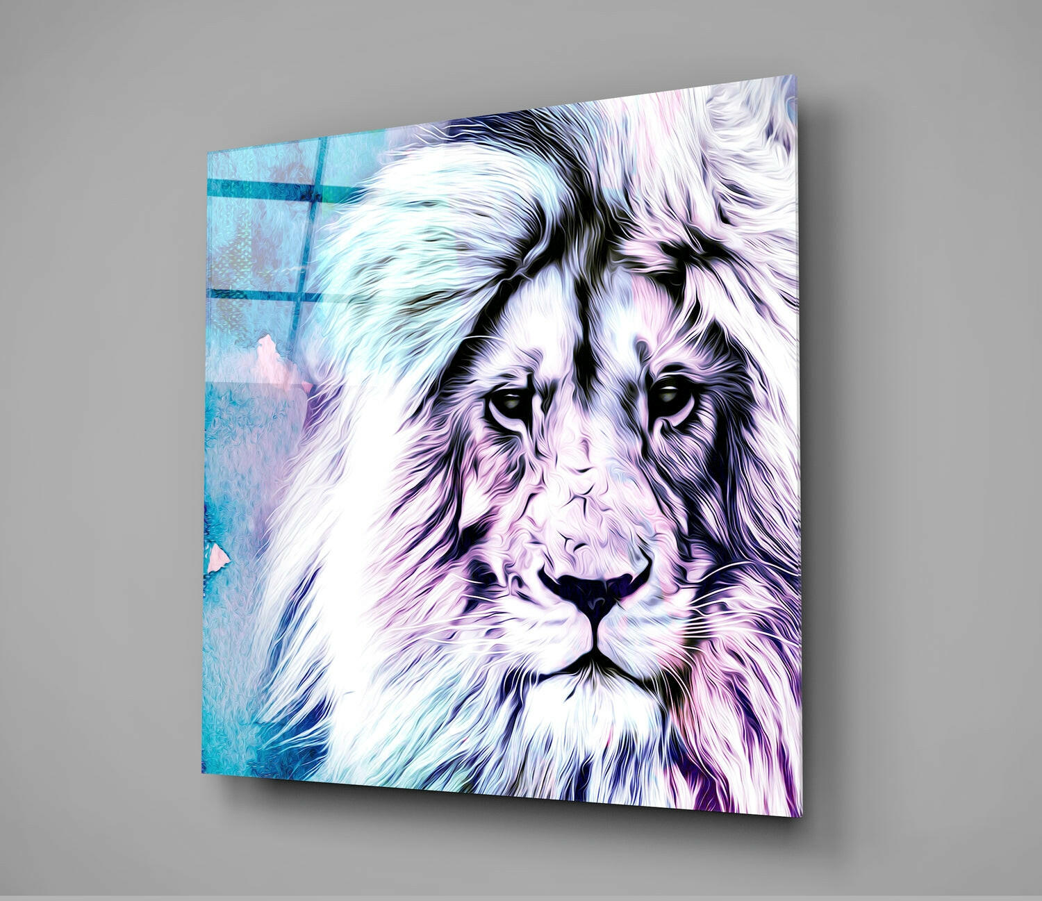 Lion Glass Wall Art | Insigne Art Design.