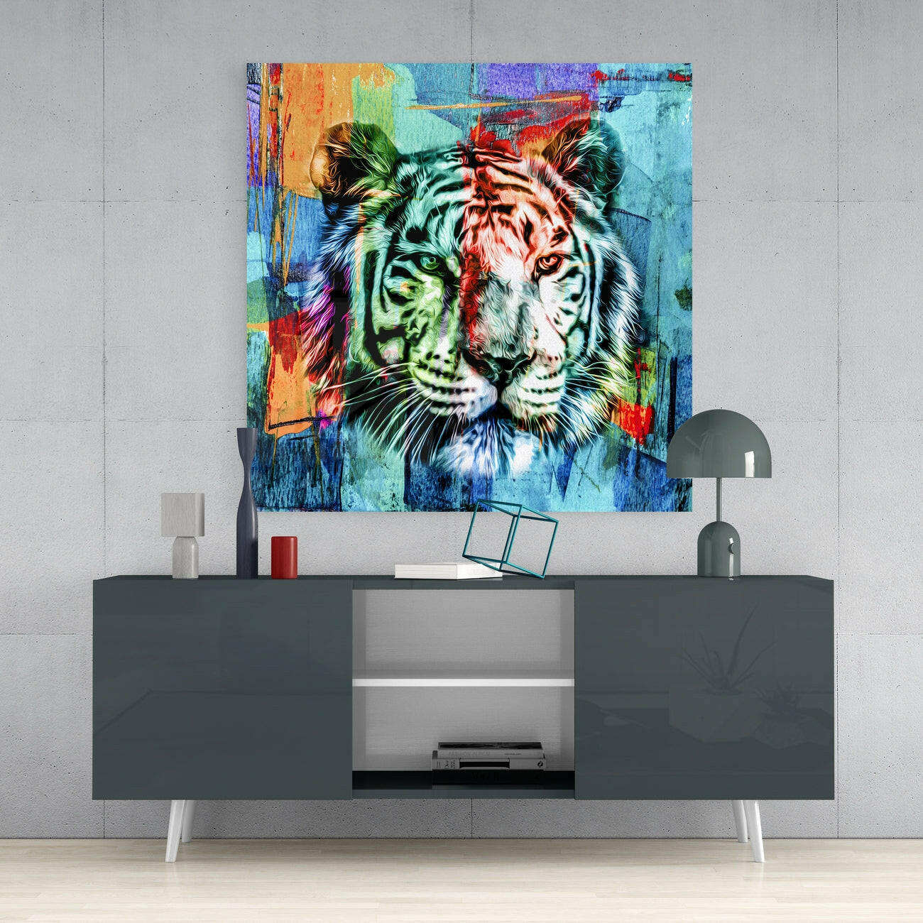 Tiger Glass Wall Art | Insigne Art Design.