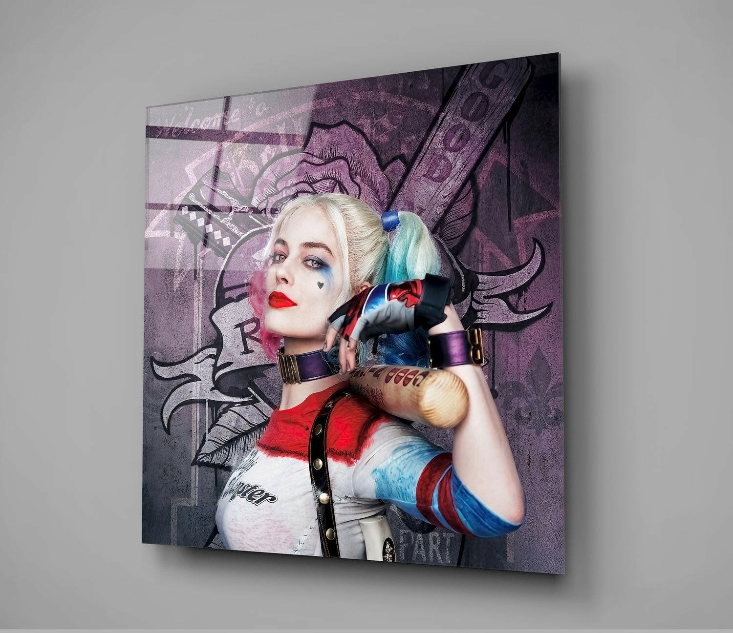Harley Quinn Glass Wall Art | Insigne Art Design.