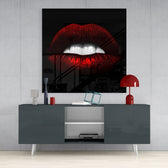 Red Lips Glass Wall Art.