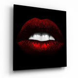 Red Lips Glass Wall Art