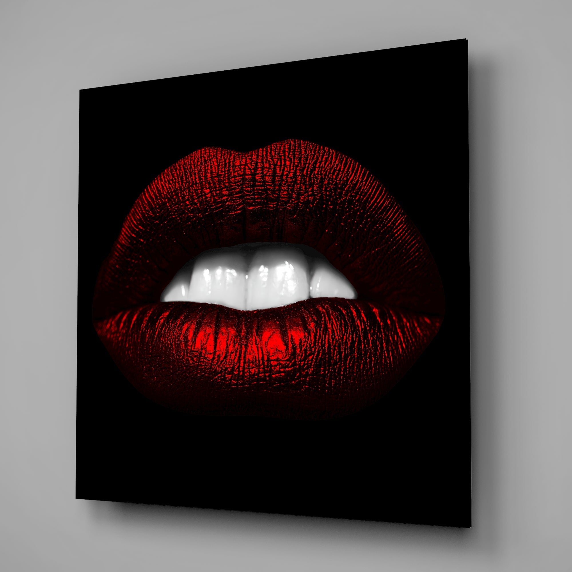 Red Lips Glass Wall Art.