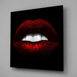 Red Lips Glass Wall Art.